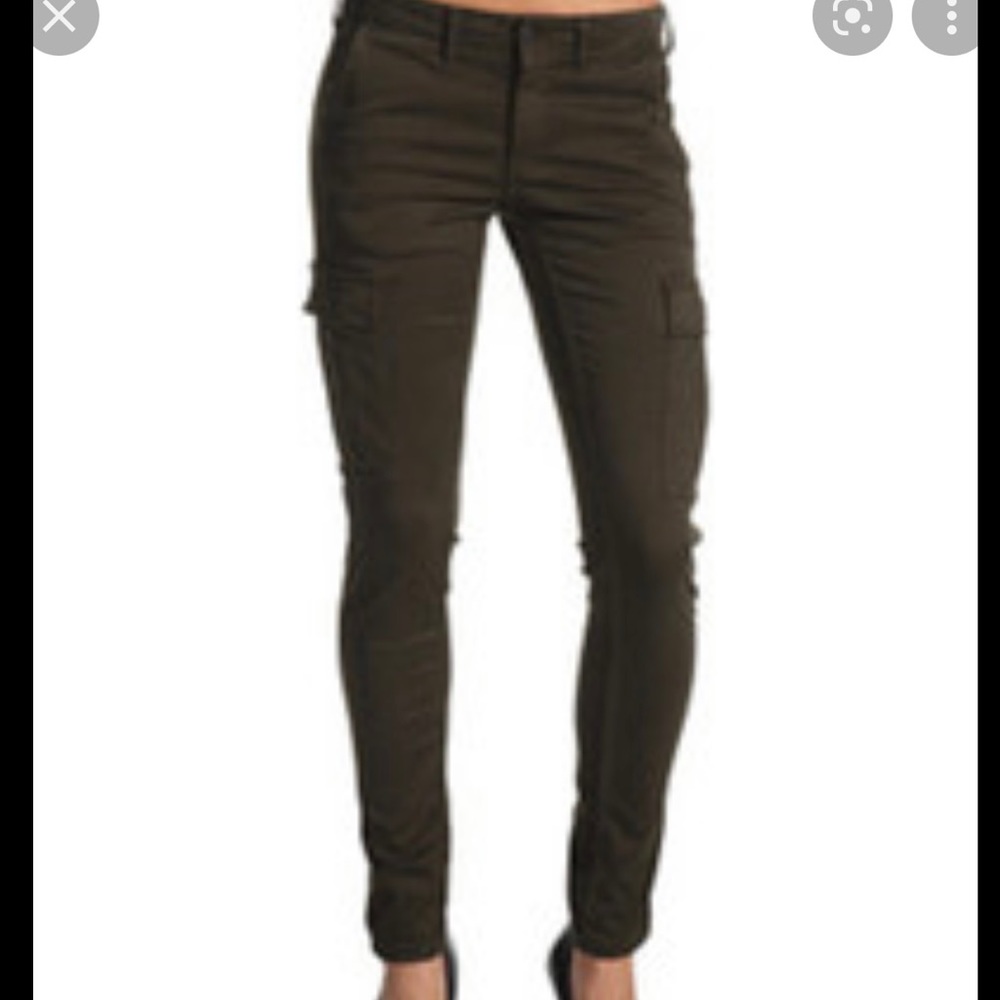 AG Adriano Goldschmied sSateen Slim Cargo Pants in Olive 24